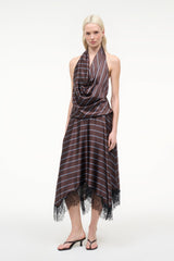 ELIRA SILK DRESS | REDONDO STRIPE