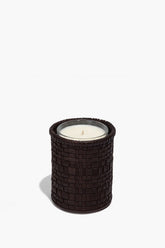 ROWE WOVEN LEATHER CANDLE | ESPRESSO