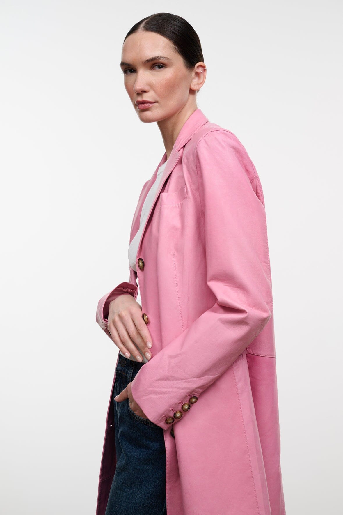WYATT LEATHER COAT | WILD ROSE