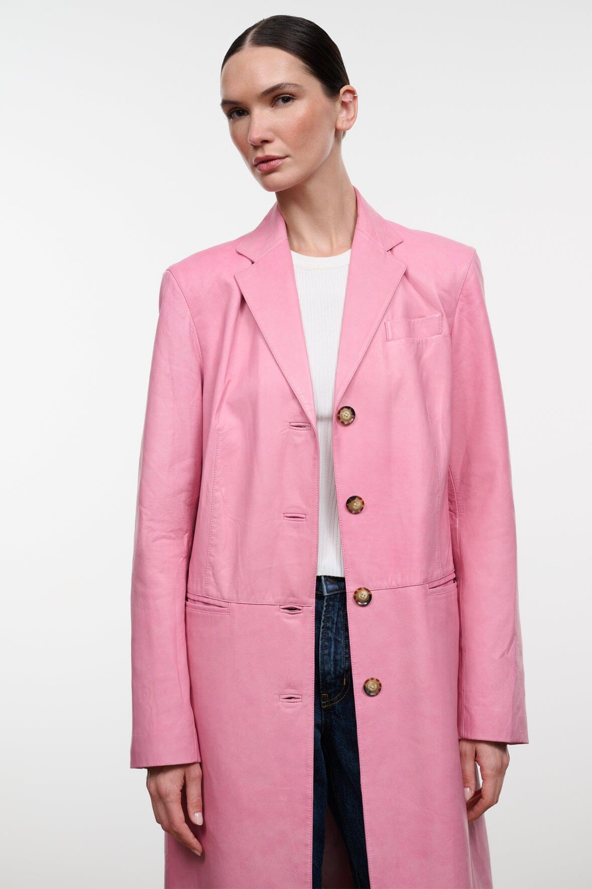WYATT LEATHER COAT | WILD ROSE