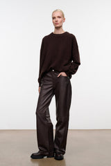 SERRANO CASHMERE RELAXED CREW | DARK CHOCOLATE