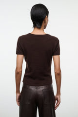 EASY CASHMERE TEE | DARK CHOCOLATE