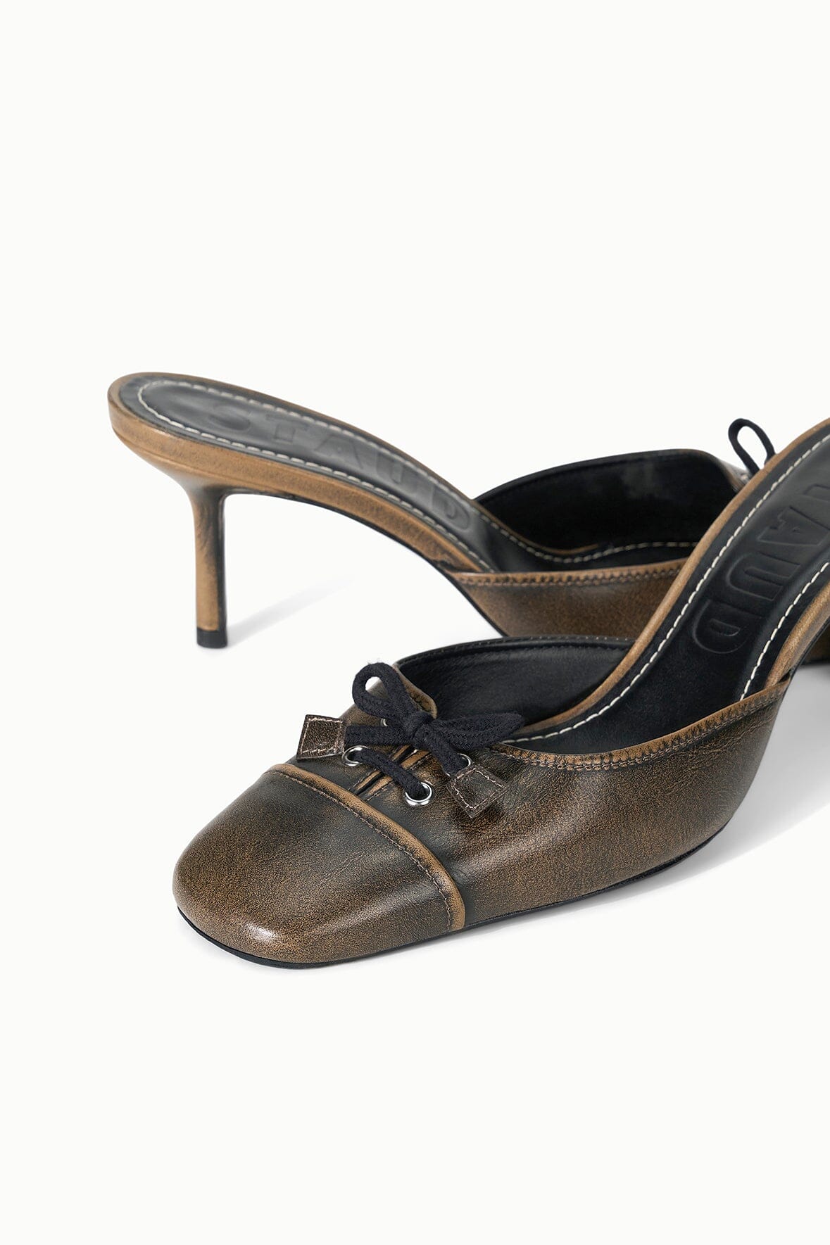 FAYE MULE | BLACK DISTRESSED