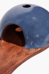 HUT INCENSE HOLDER | BLUE BURNT ORANGE GLAZE