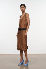 ODETTE SILK SKIRT | CIGAR BLACK