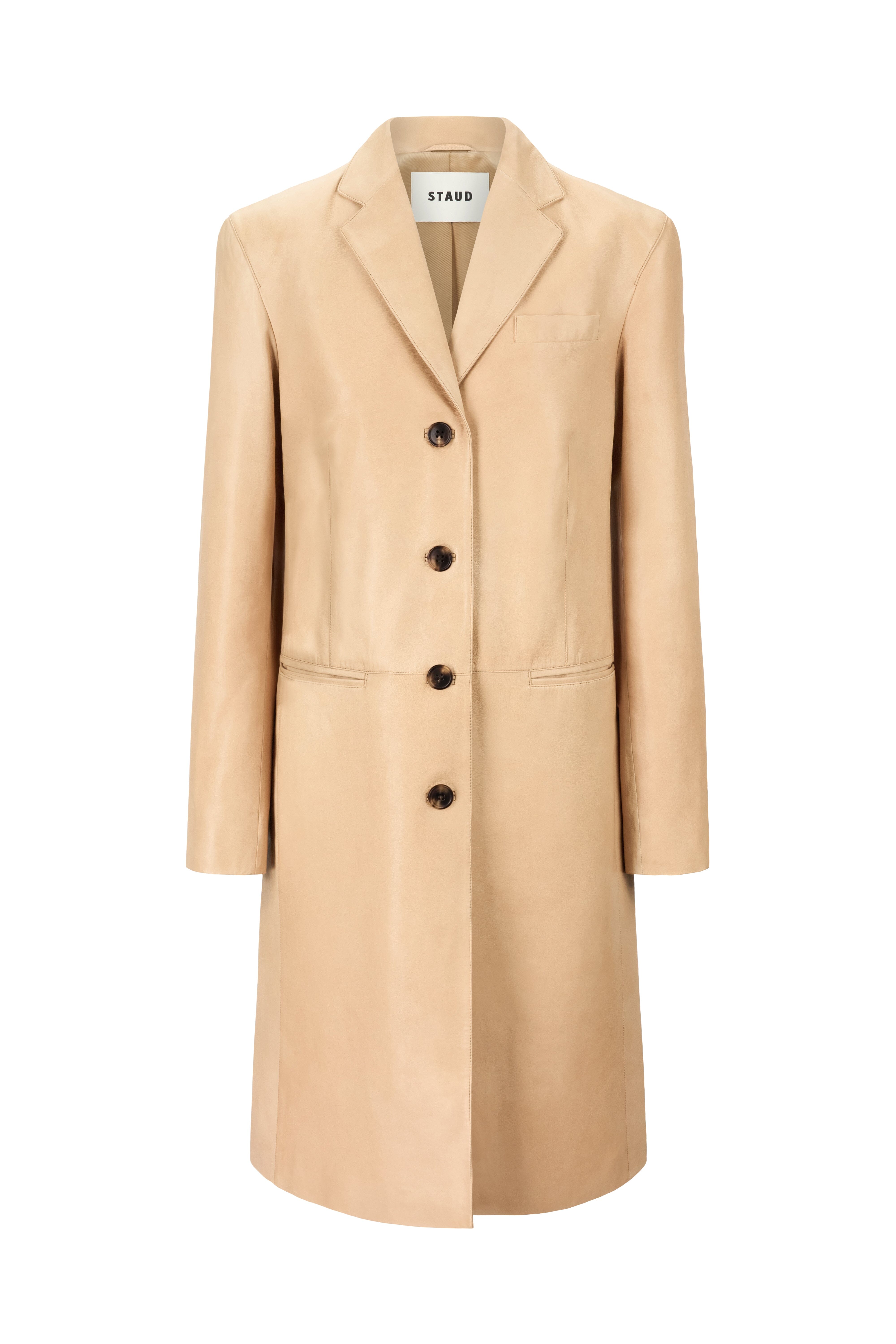 WYATT LEATHER COAT | CASHEW