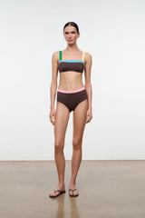 LIV BIKINI TOP | DARK CHOCOLATE MULTI