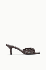 BRIGITTE LEATHER MULE | ESPRESSO KNOTTED