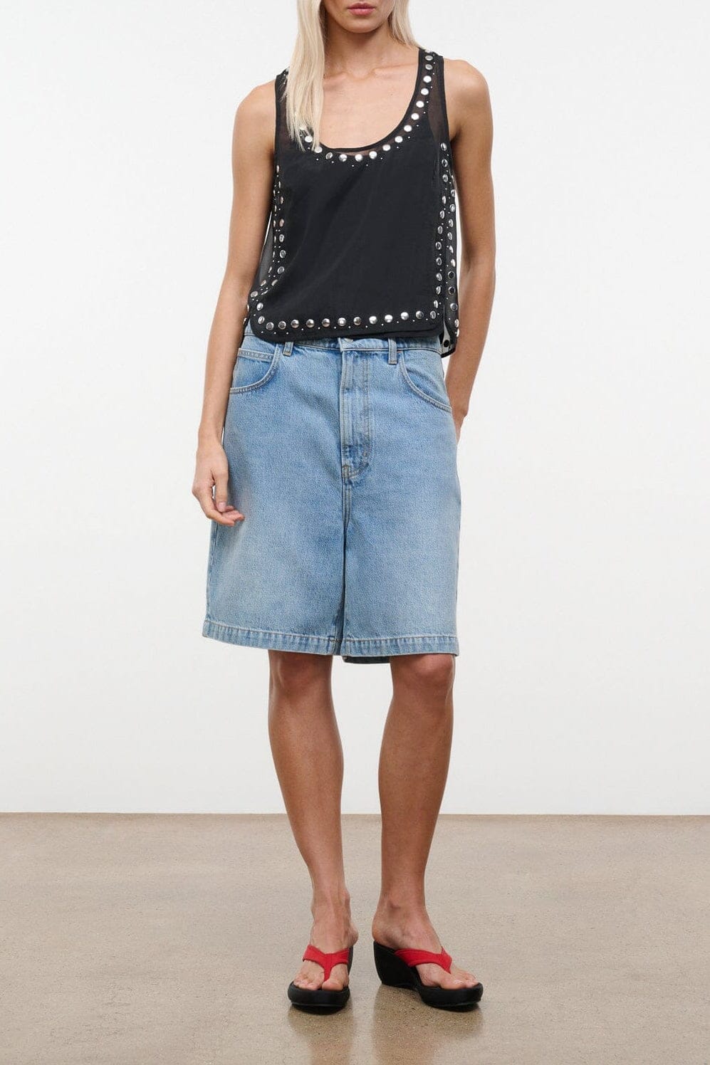 CARA TOP | BLACK STUDS