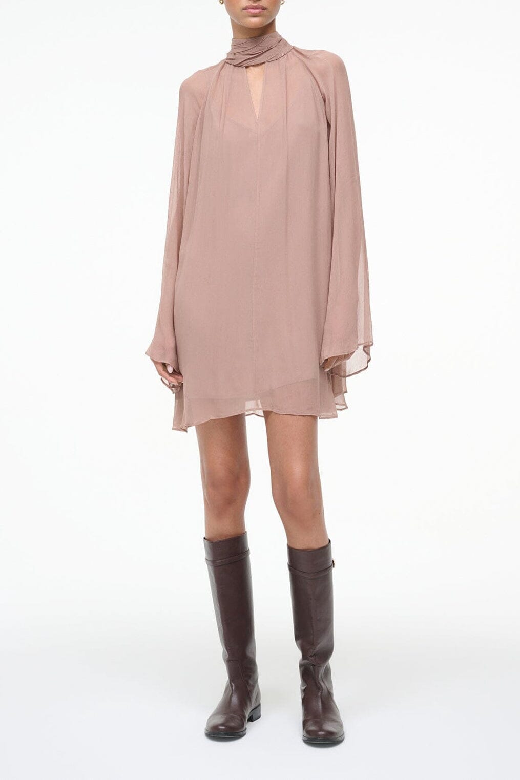 ESTHER MINI DRESS | TAUPE